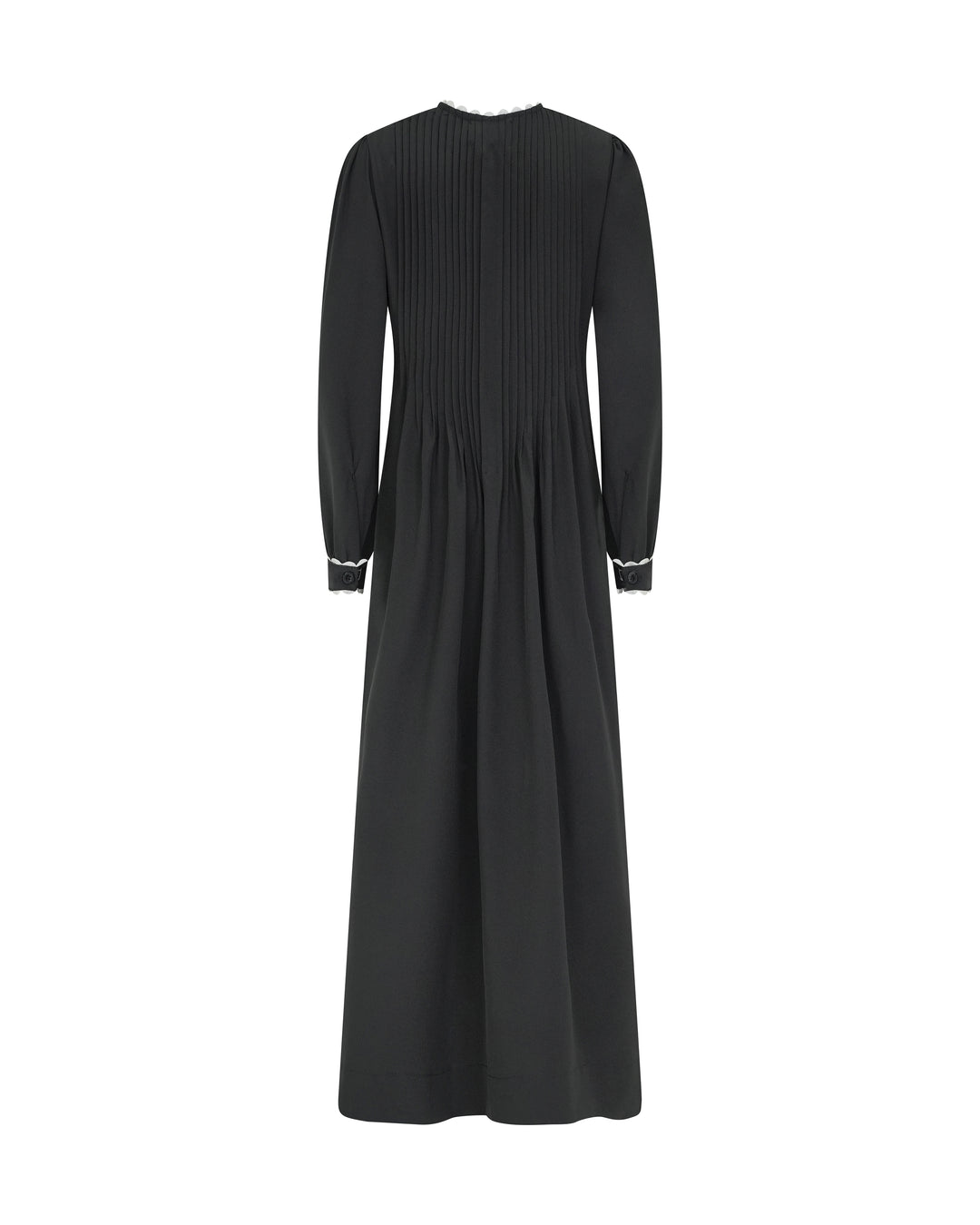 maxi dress olivia scalloped mini pleats - black