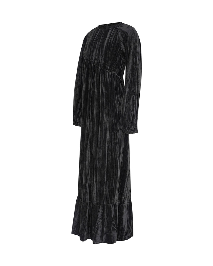 maxi dress chloe crushed velvet - black