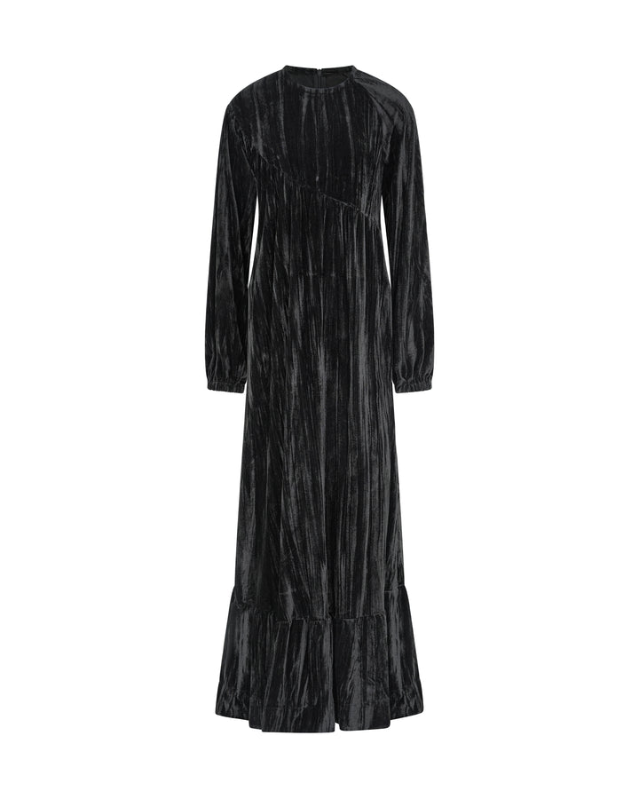 maxi dress chloe crushed velvet - black