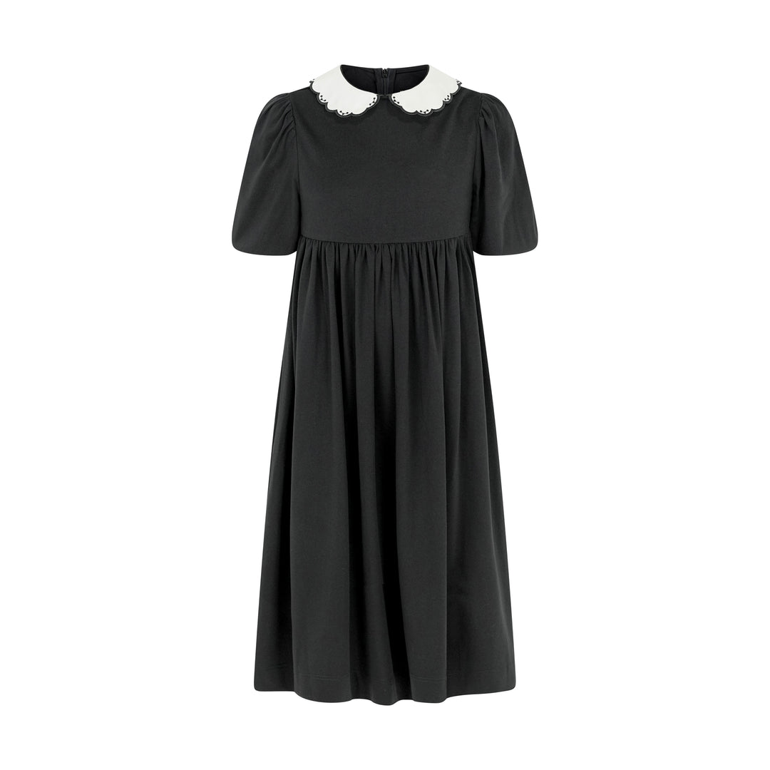 maxi dress high waisted contrast collar - black Lily and Todd maxi dress high waisted contrast collar - black Lily and Todd