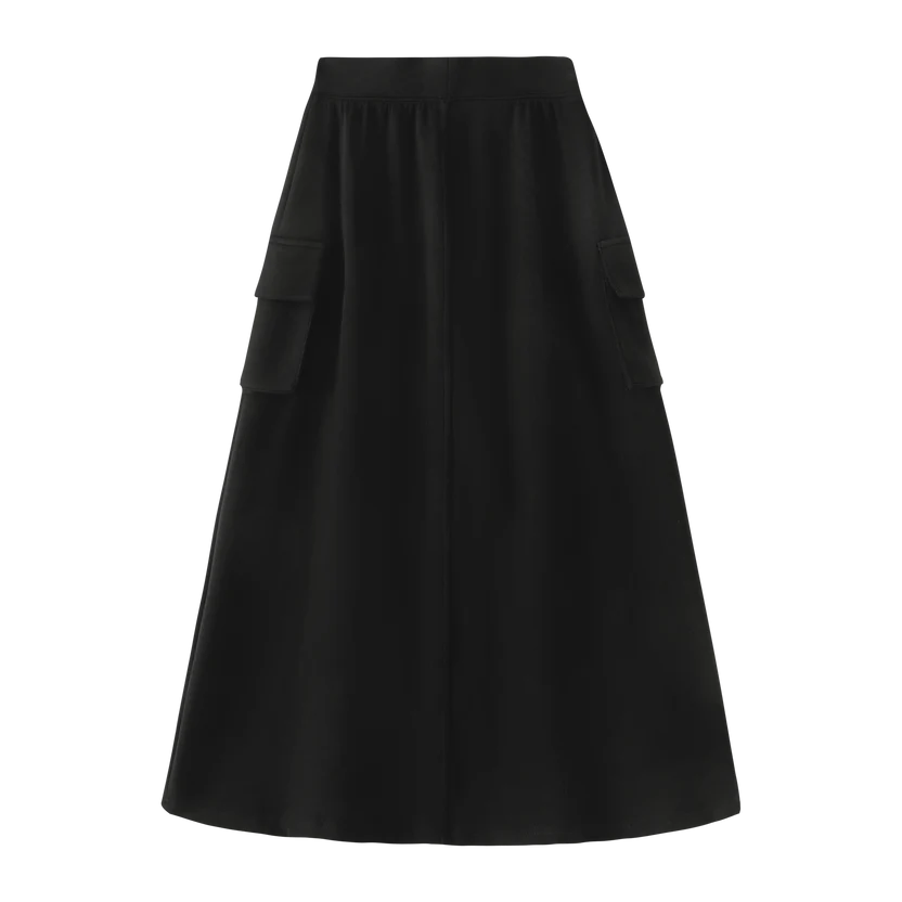 skirt ponte with pockets - black