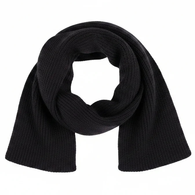 scarf knit rubber print - black
