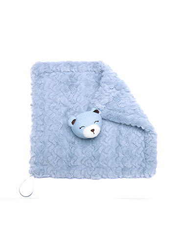 lovey solid fur with bear - blue/375