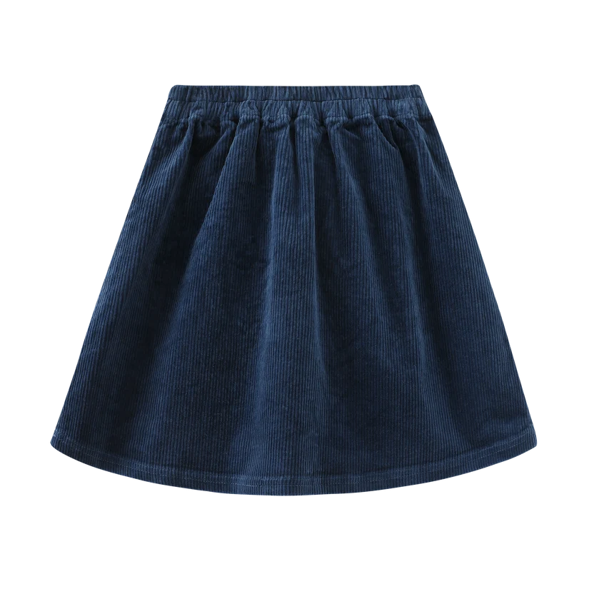 skirt corduroy with center tie - royal blue