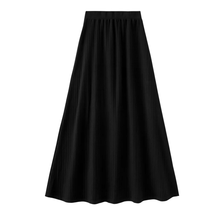skirt ribbed maxi - black