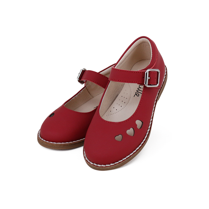 shoes clunky piper heart cut out mary janes - red