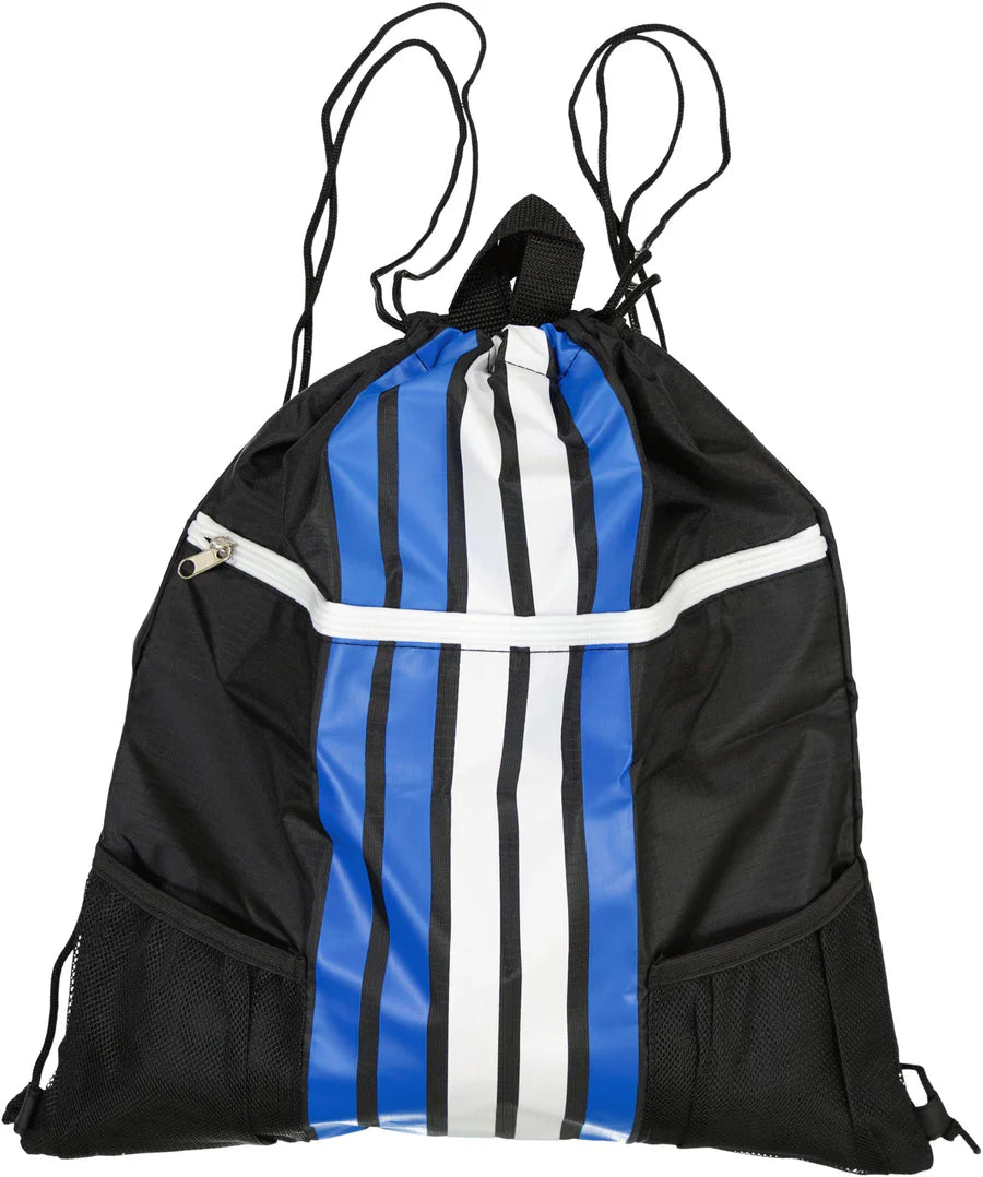 swim bag drawstring striped - black
