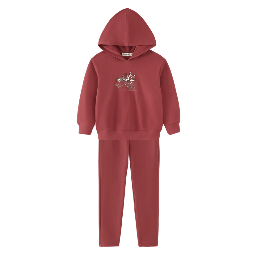set outfit graphic tracksuit - sherbert