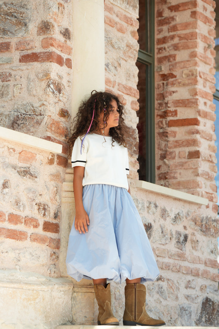 skirt tafetta bubble hem - light blue
