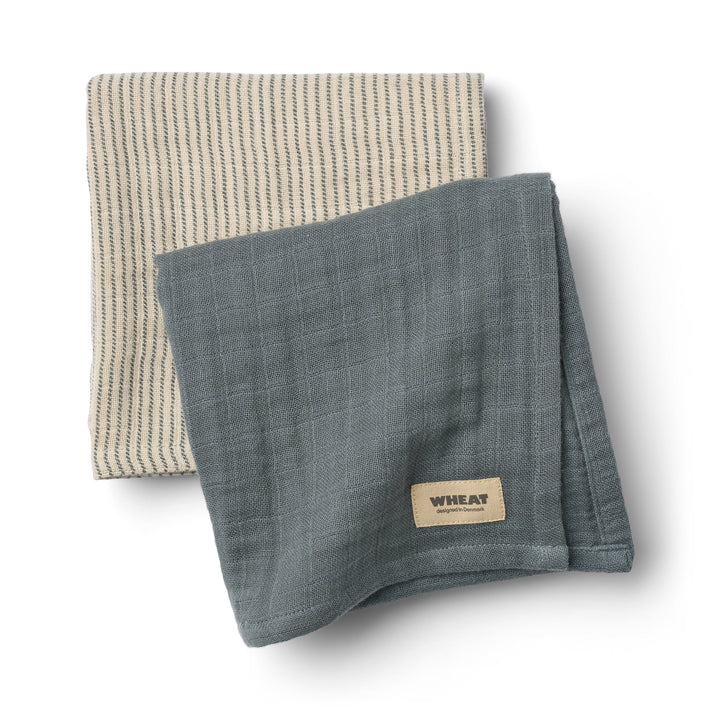 swaddle muslin solid and print 2 pack - stormy weather