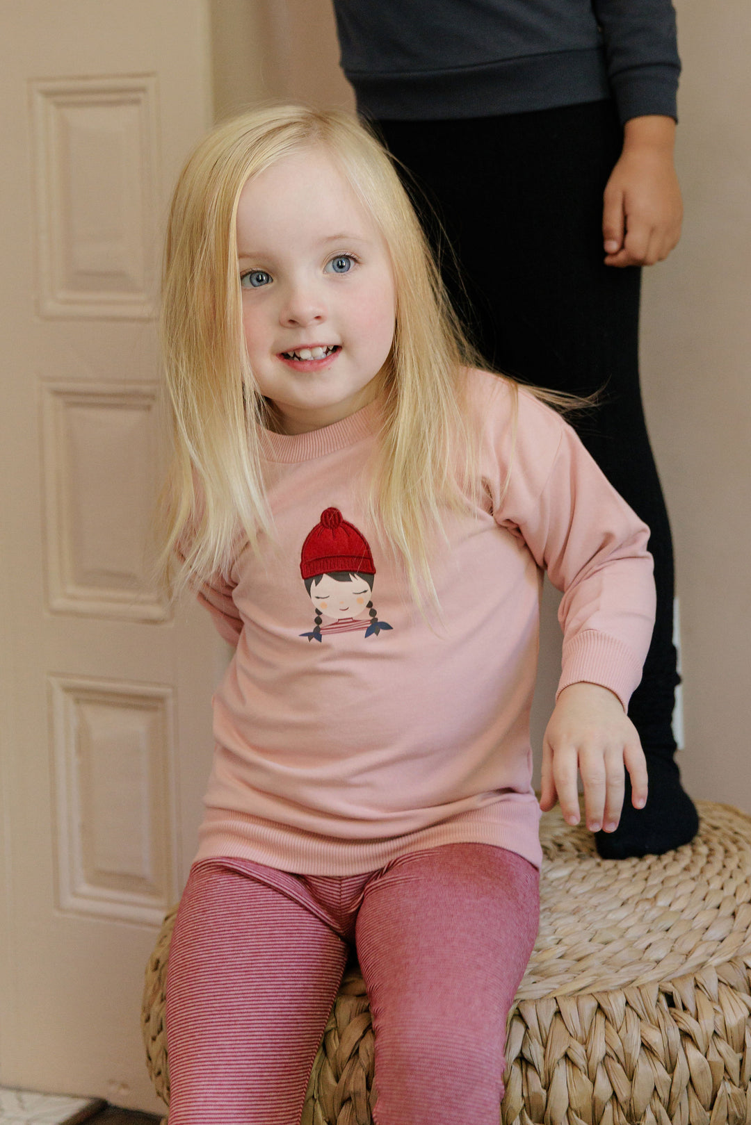 set outfit girl doll sweatshirt and leggings - pink