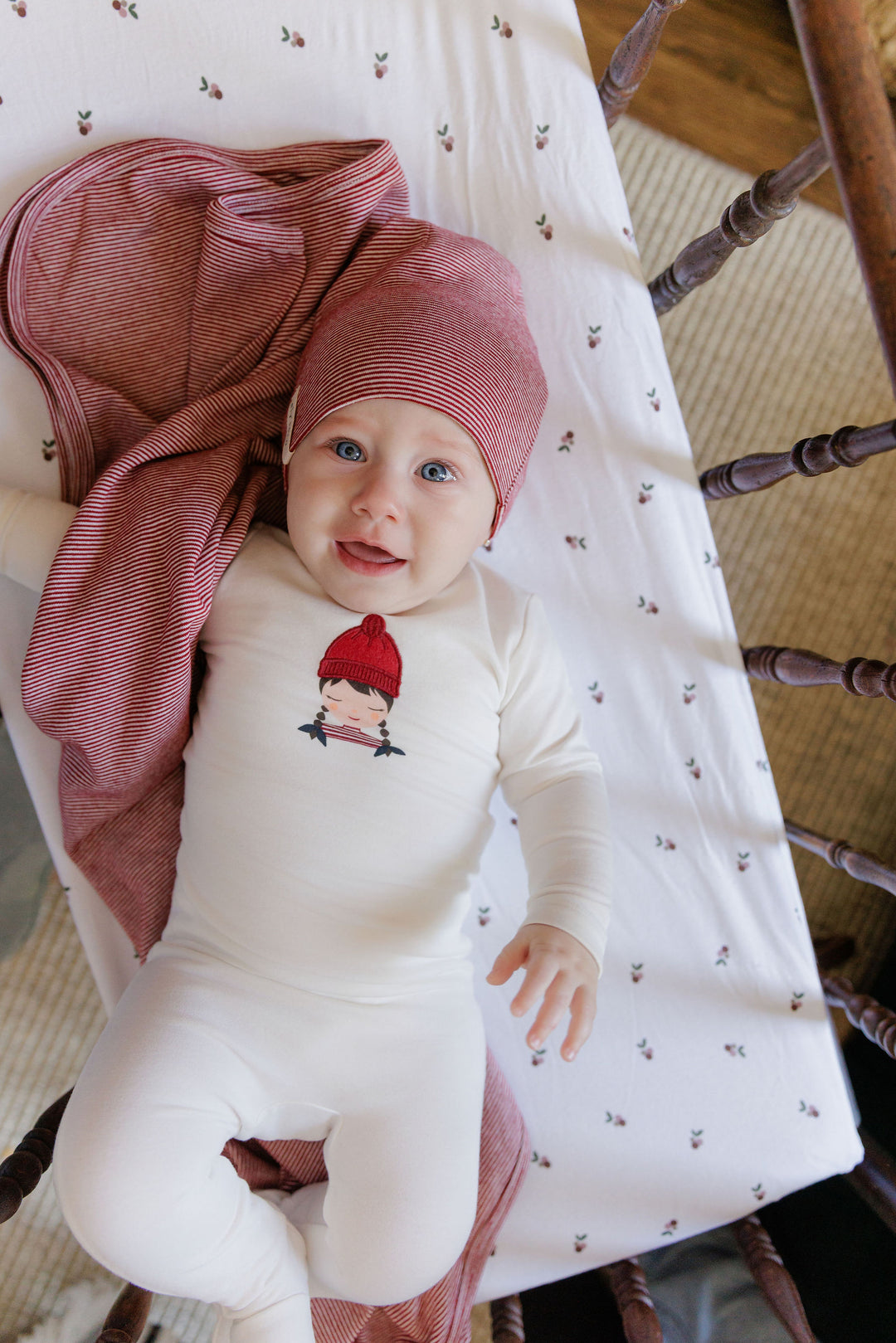 footie girl and boy doll with beanie - ivory/pink