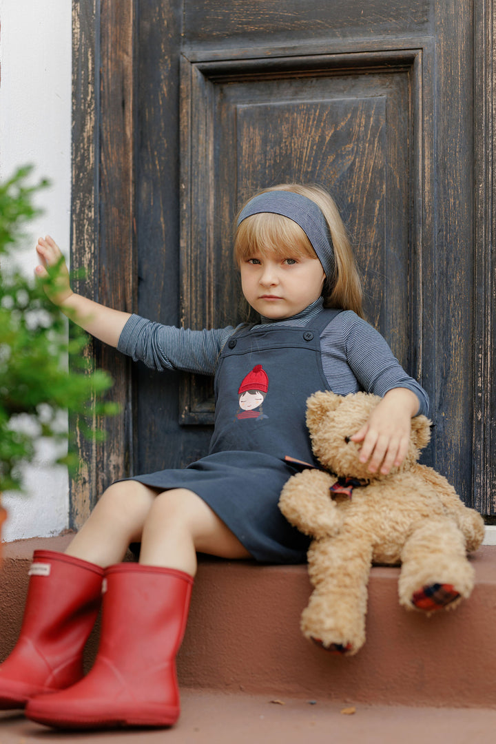 dress girl and boy doll jumper - navy