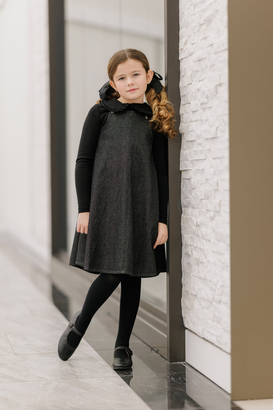 dress denim jumper - black denim