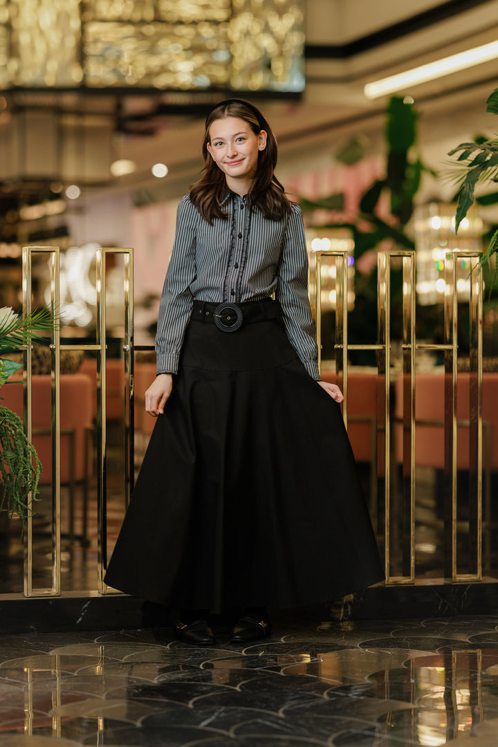 skirt belted circle - black