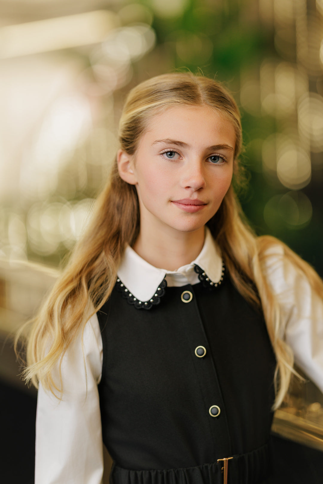 dress button down belted jumper - black