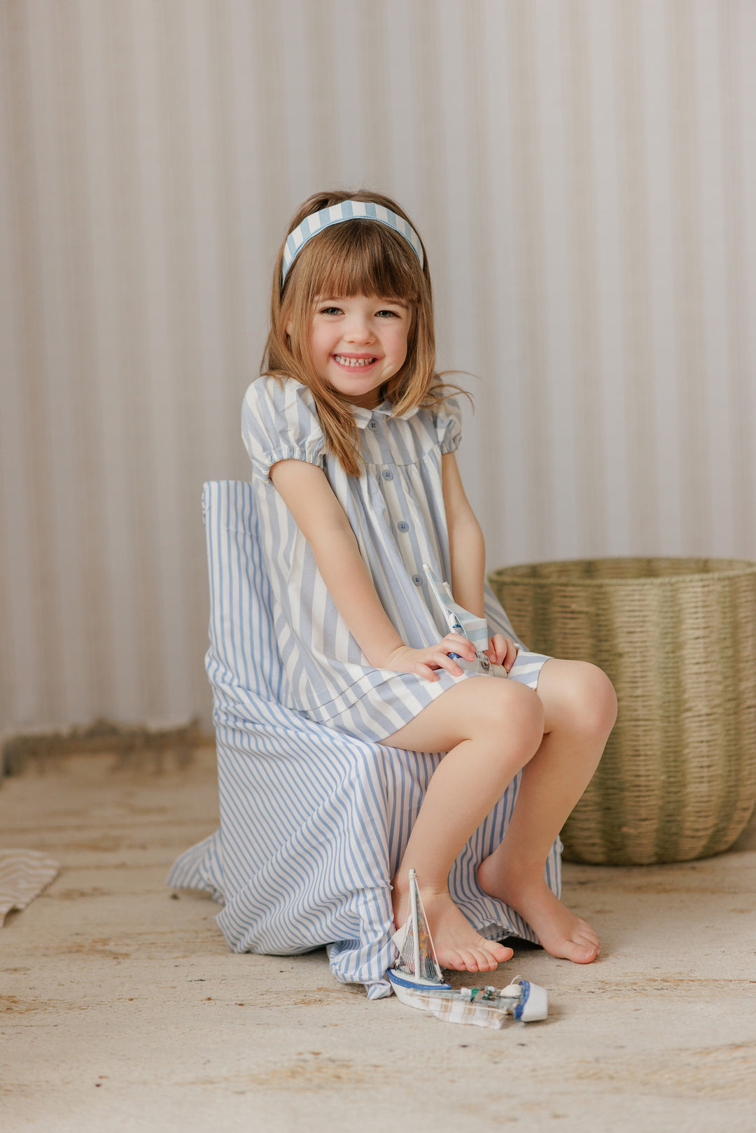 dress striped sailor style button down - blue/white Lily and Todd dress striped sailor style button down - blue/white Lily and Todd