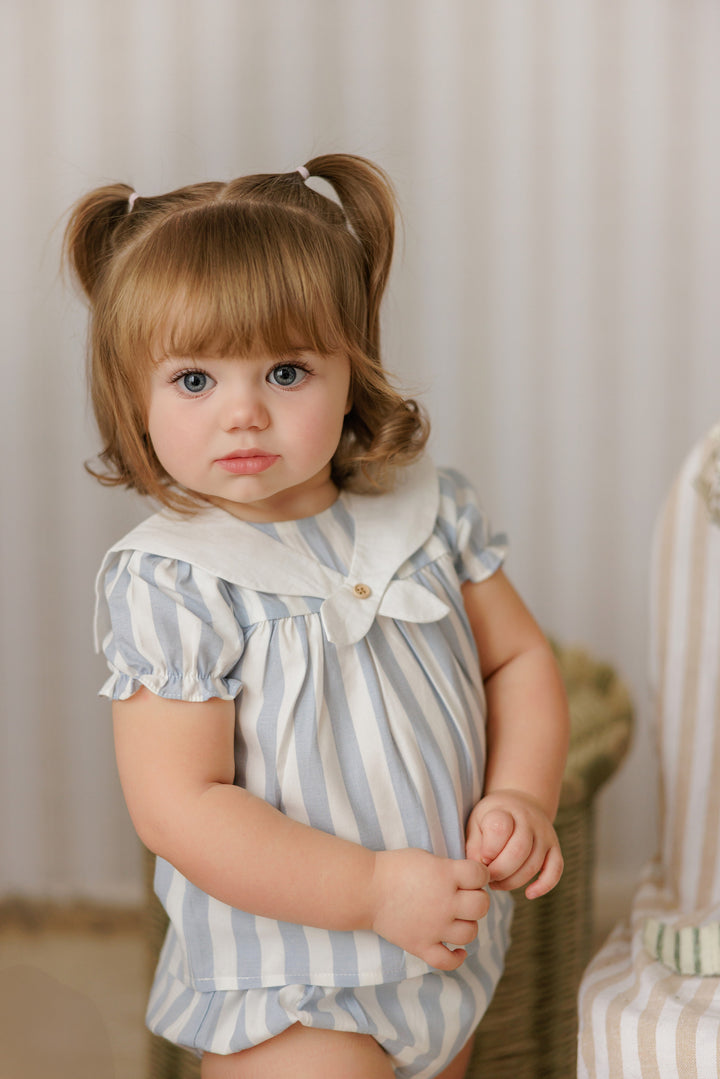 set outfit striped sailor shirt and bloomers - blue/white