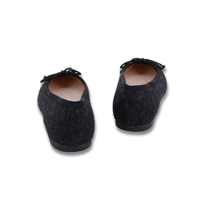 shoes ballet flat wool - black/grey