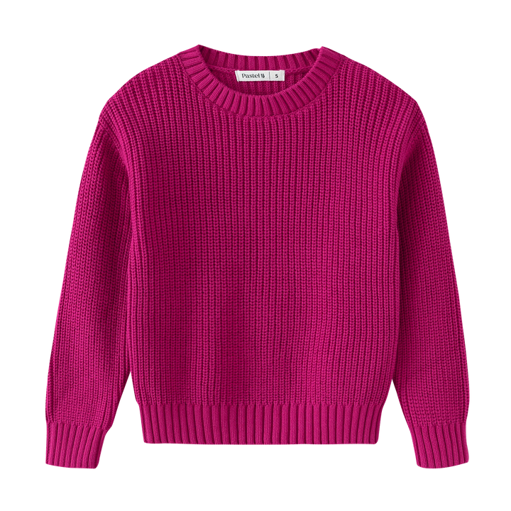 top l/s knit crewneck - pink