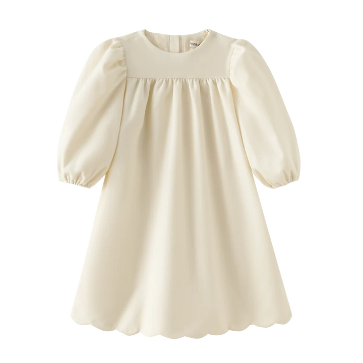 dress high waisted wool - cream