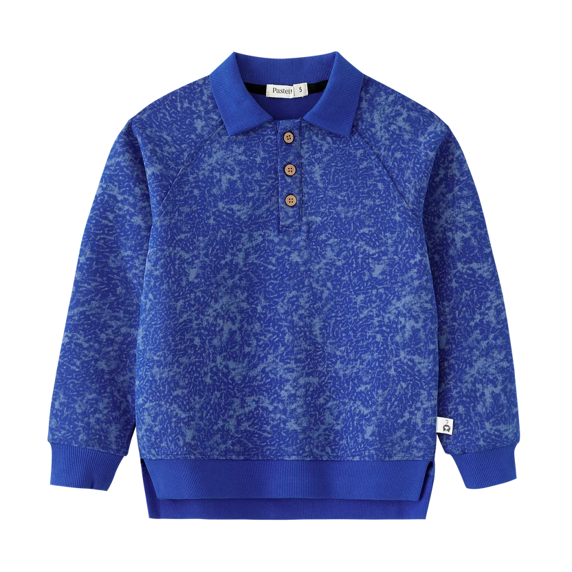 polo l/s washed - royal blue