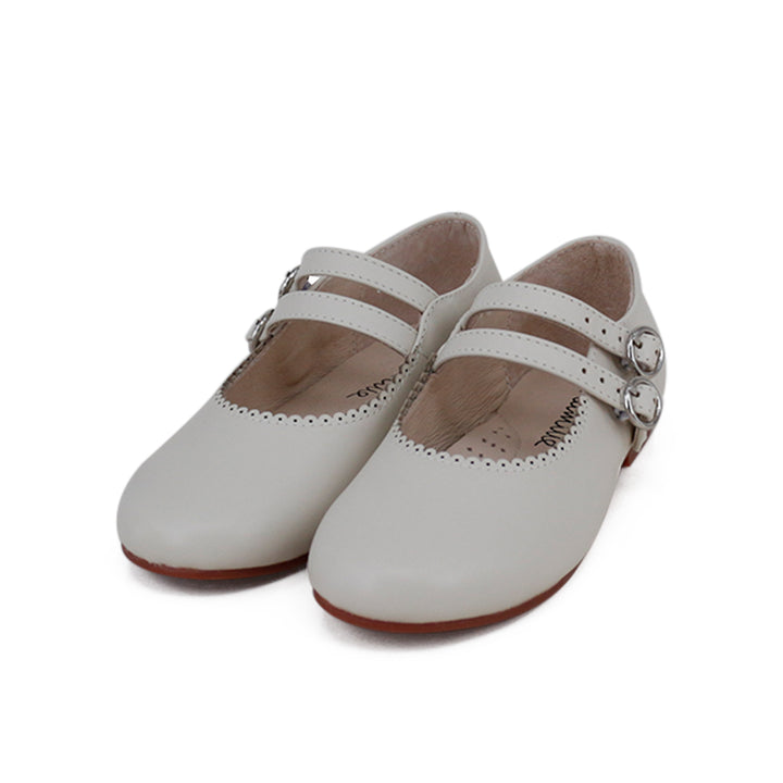 shoes estella double strap mary janes - stone