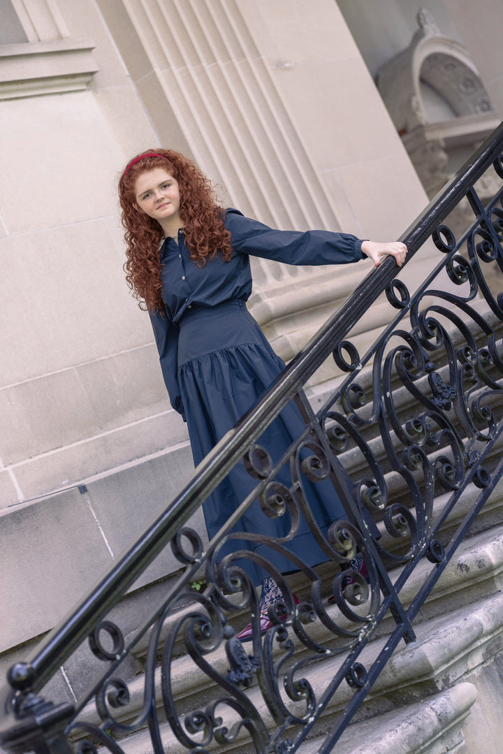skirt taffeta yoke - black
