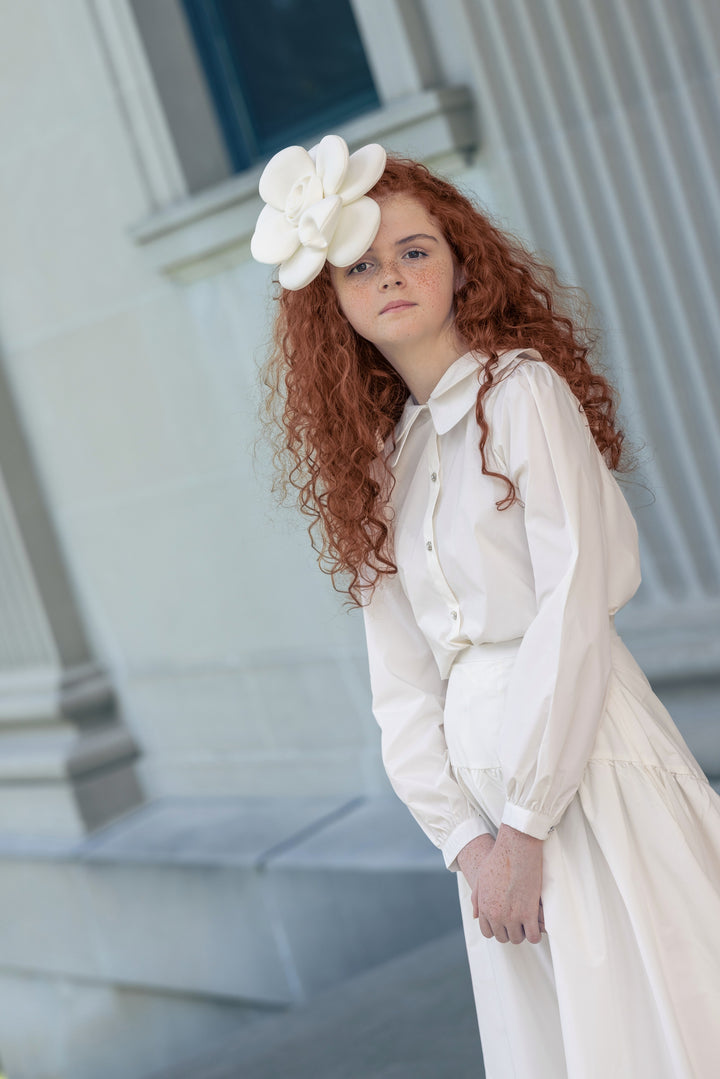 skirt taffeta yoke - cream
