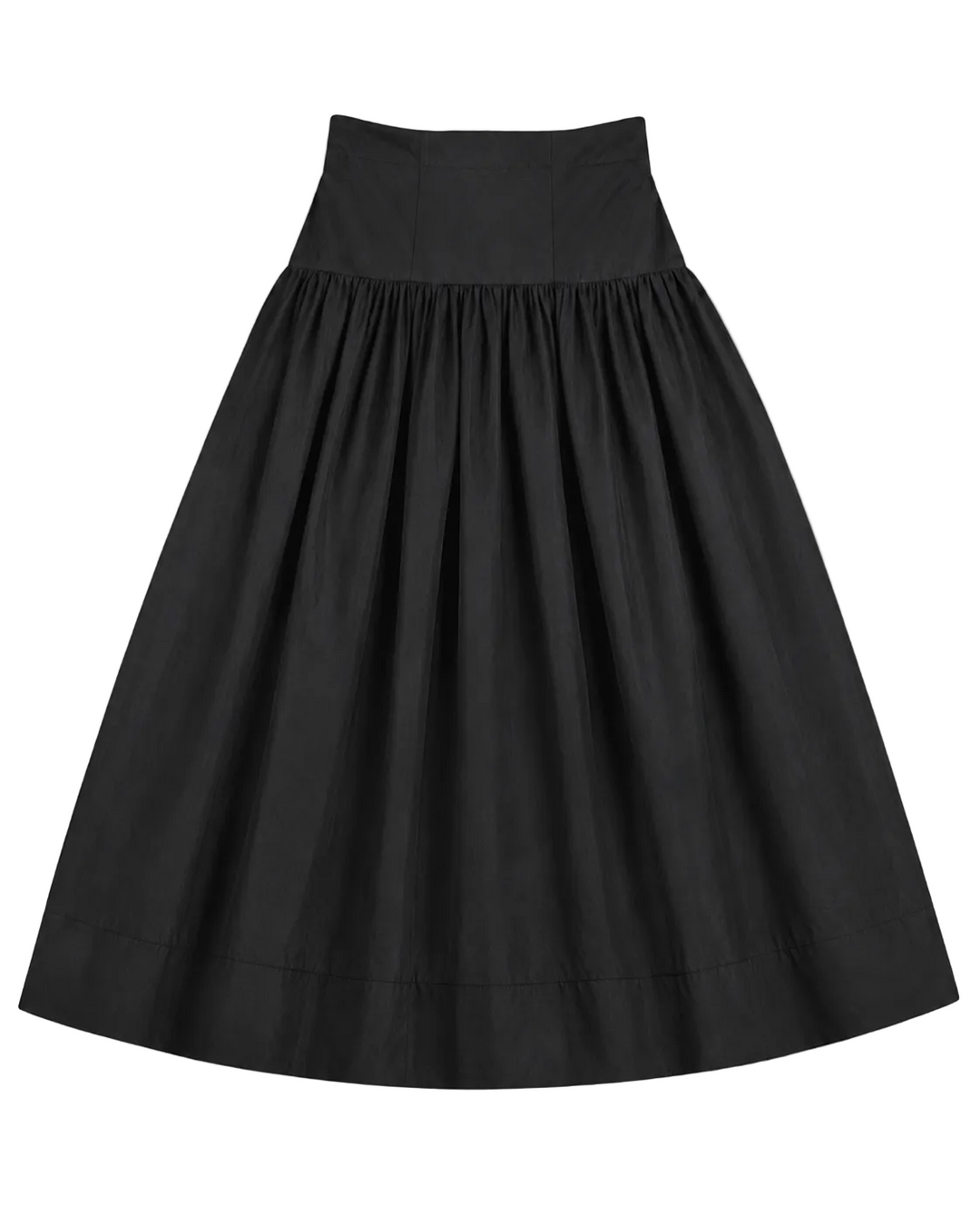 skirt taffeta yoke - black