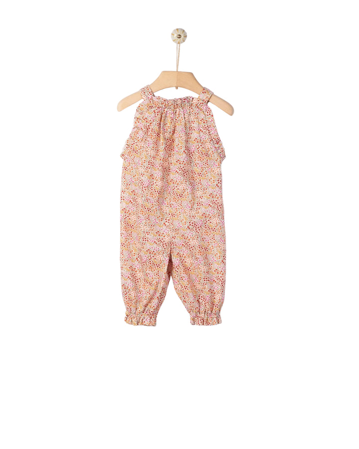 one piece floral print frill long romper - floral