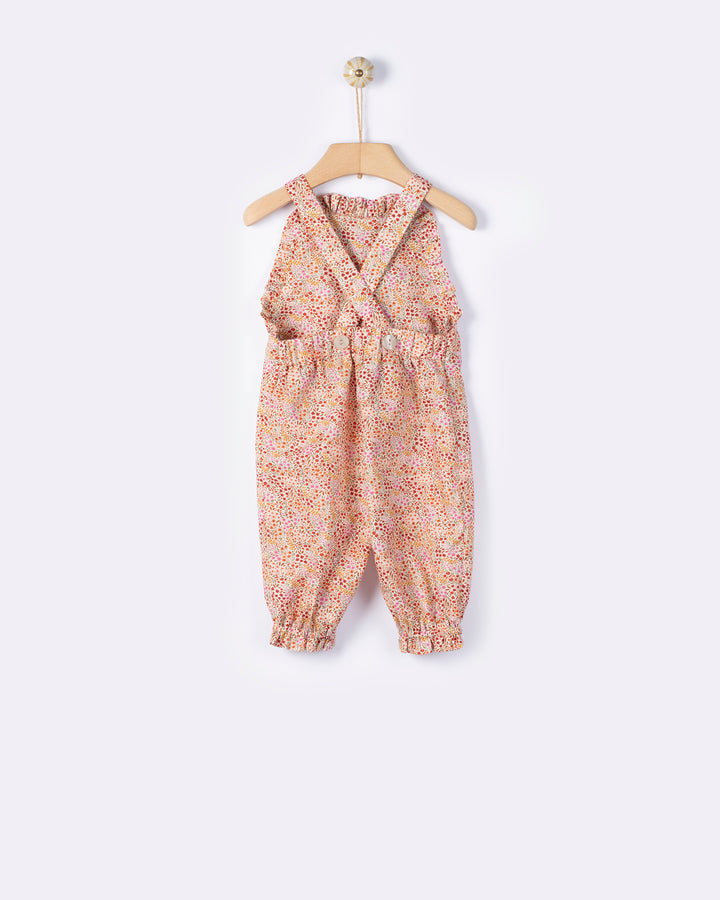 one piece floral print frill long romper - floral
