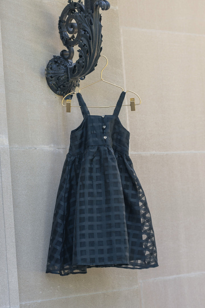 dress mesh grid jumper - black