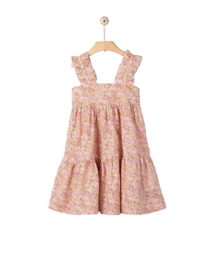 dress high waisted floral print frill jumper - floral