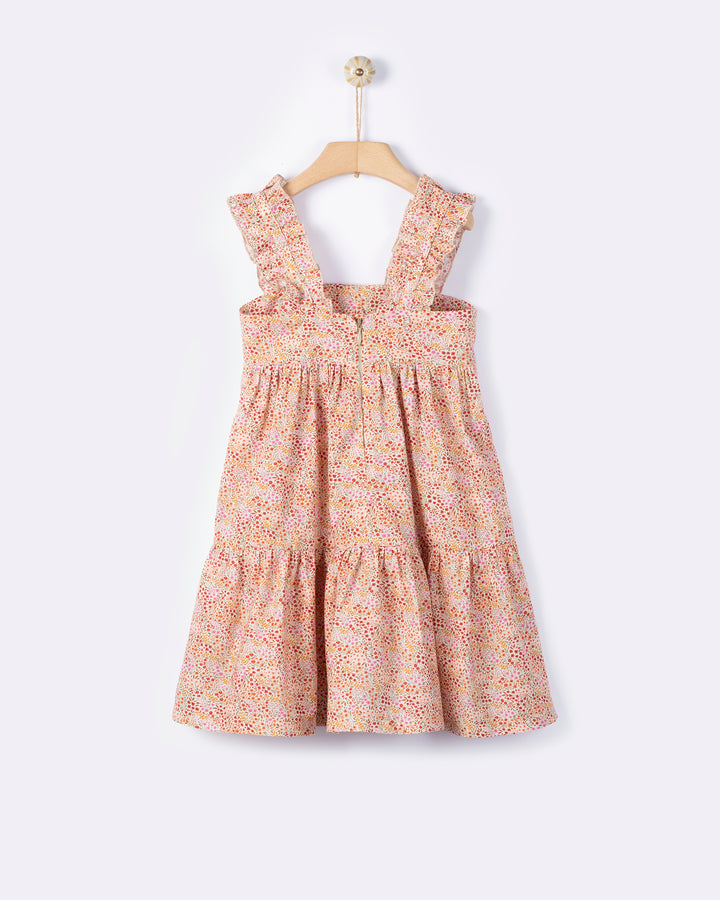 dress high waisted floral print frill jumper - floral