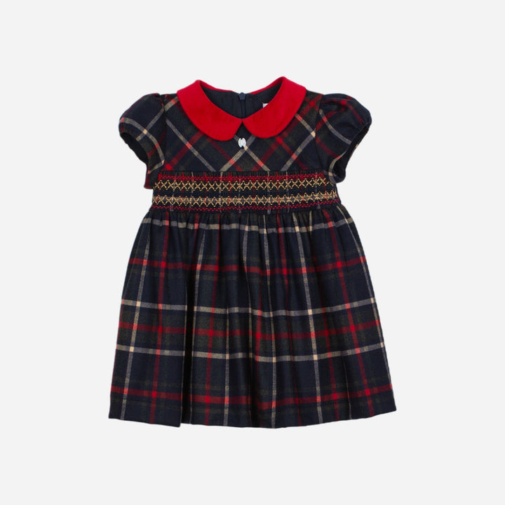 dress high waisted plaid embroidered with collar - balmoral tartn-z0133