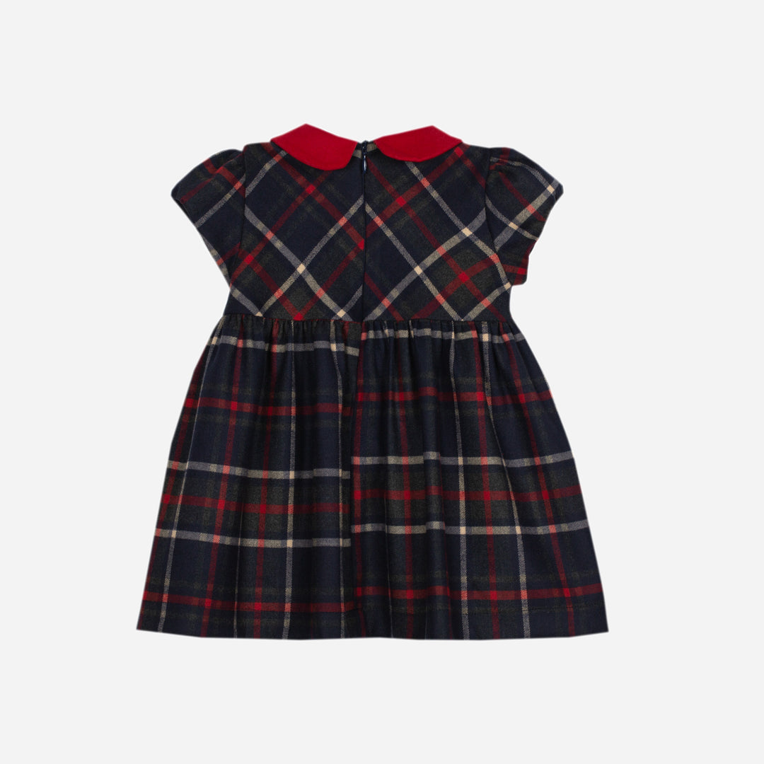 dress high waisted plaid embroidered with collar - balmoral tartn-z0133