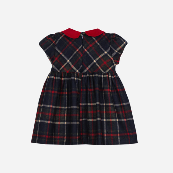 dress high waisted plaid embroidered with collar - balmoral tartn-z0133