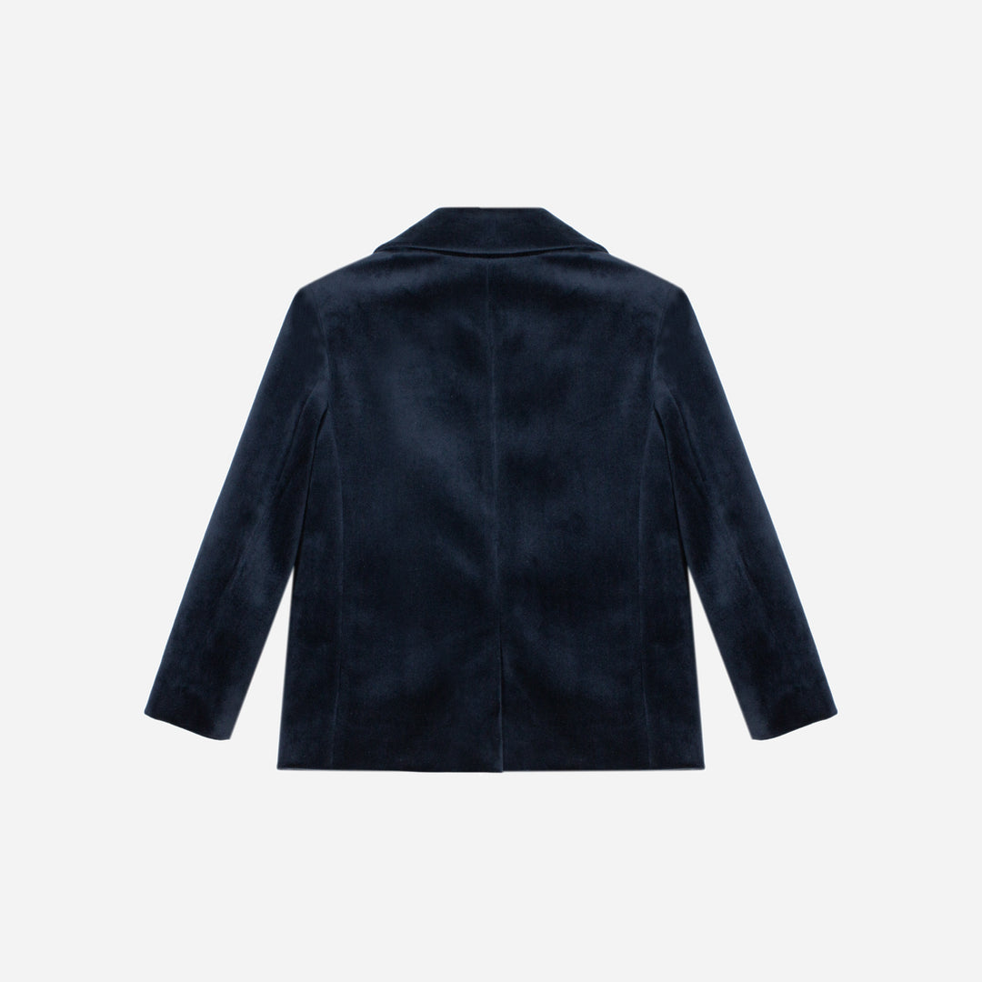 blazer velour emblem - marine-360