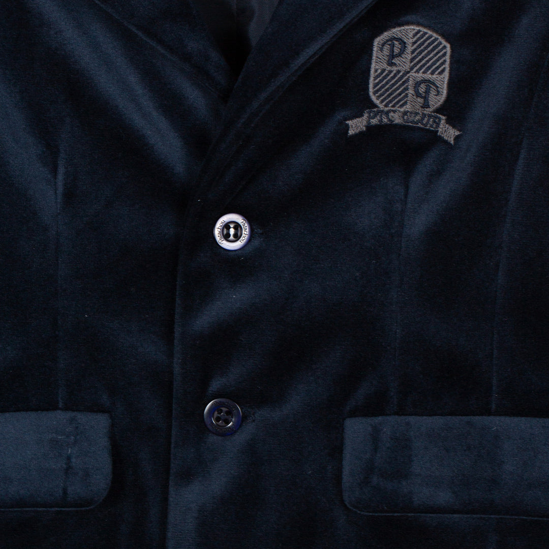 blazer velour emblem - marine-360