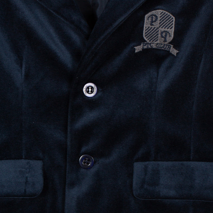 blazer velour emblem - marine-360