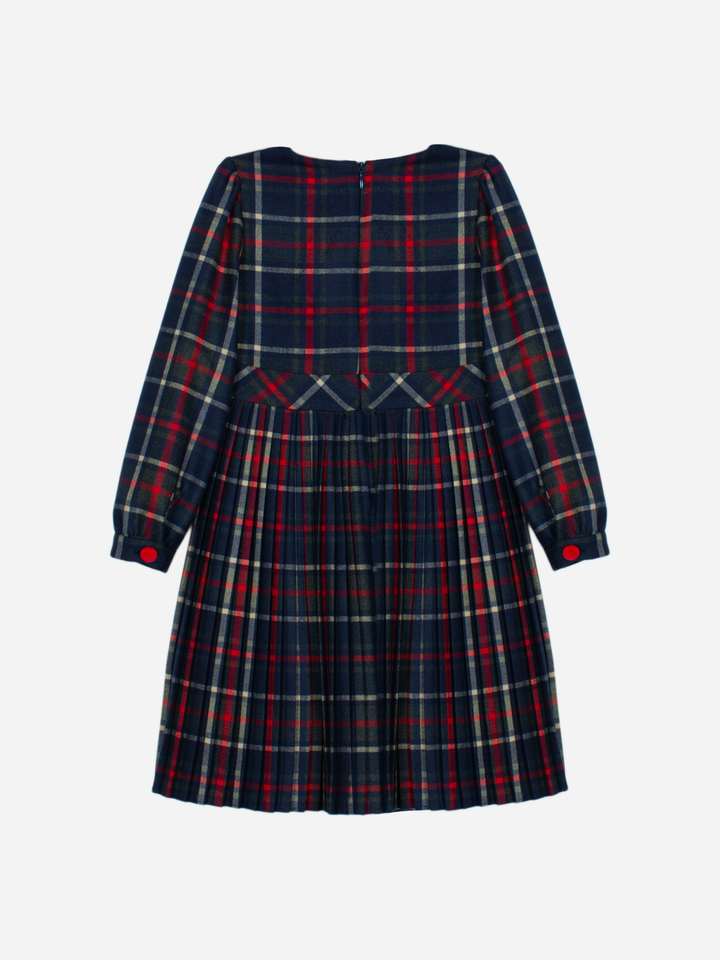 dress accordian pleated double breasted - balmoral tartn-z0133