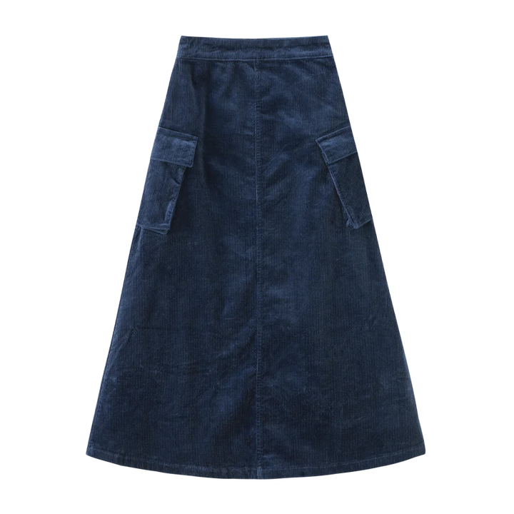 skirt corduroy with side pockets - royal blue