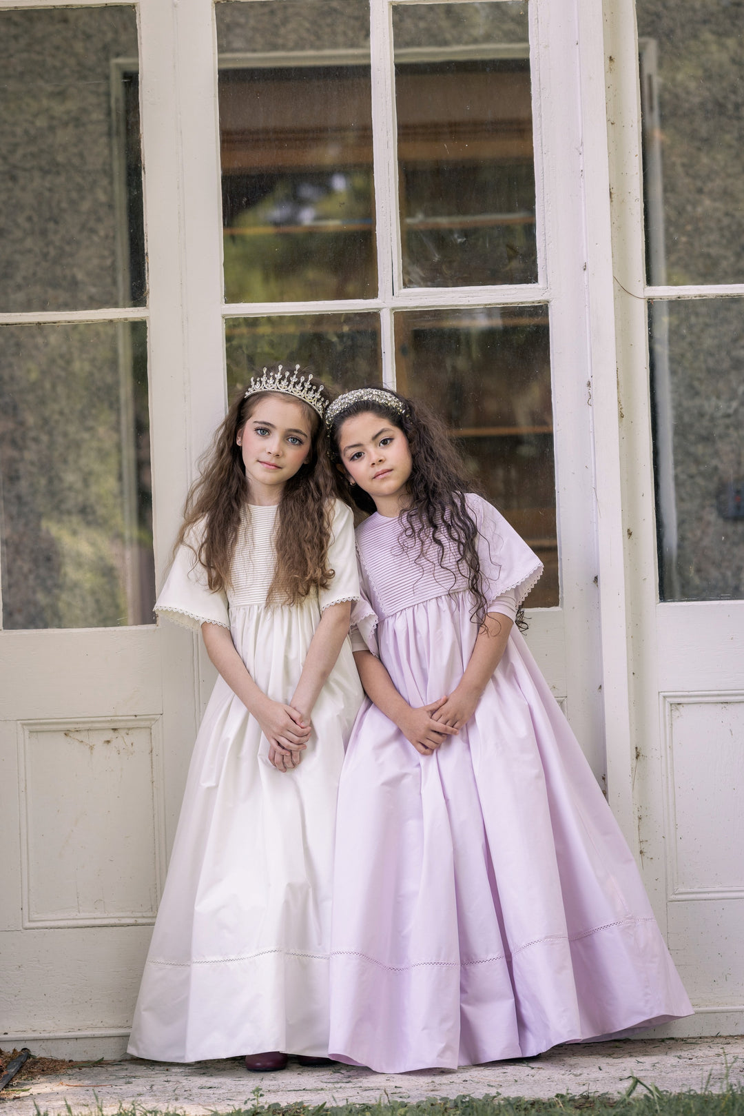 gown alice taffeta pintuck bib - pale lavender