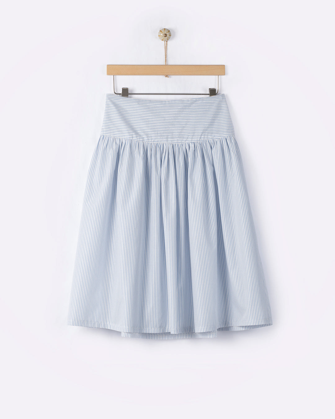set outfit crop lurex striped shirt and skirt - white/blue