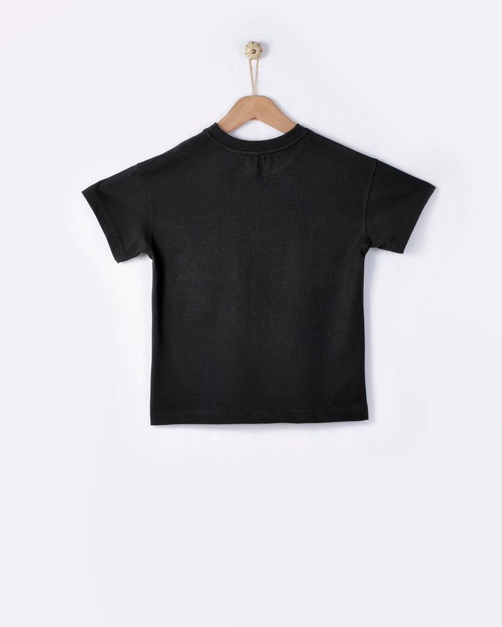 tee s/s embroidered pocket - black