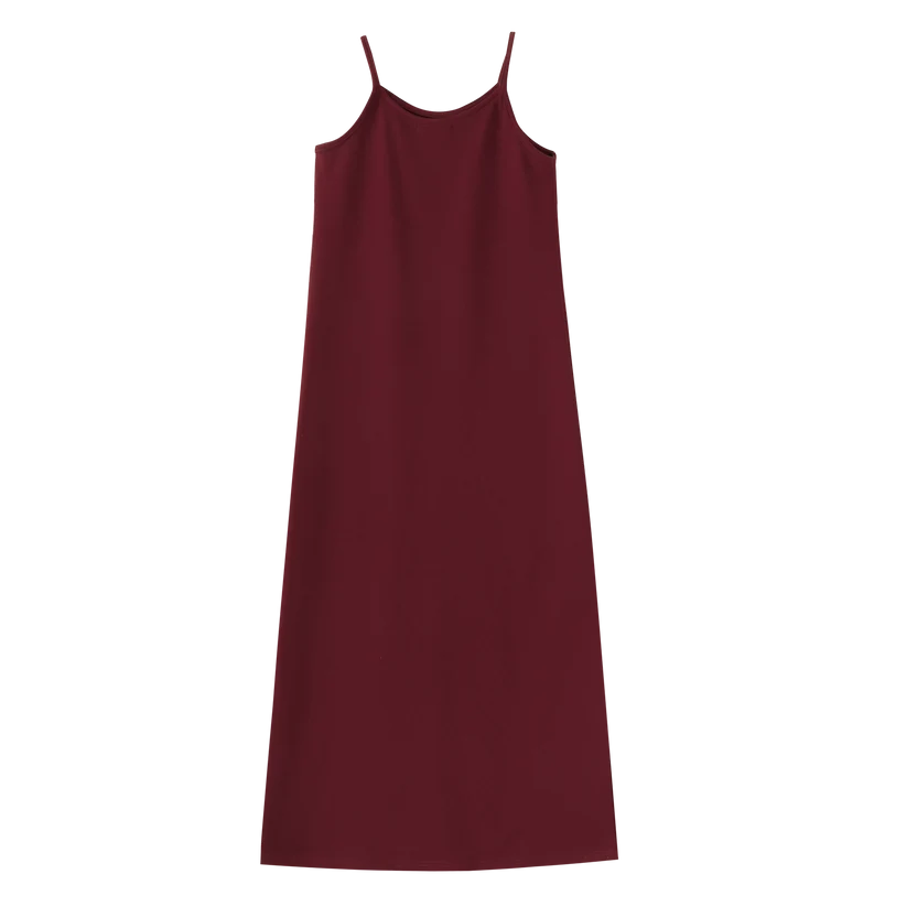 maxi dress thin strap jumper - burgundy