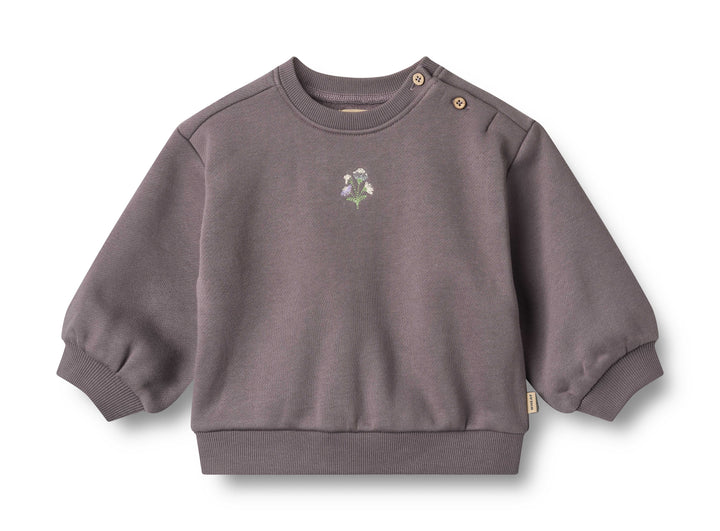 top l/s embroidered sweatshirt - purple stone