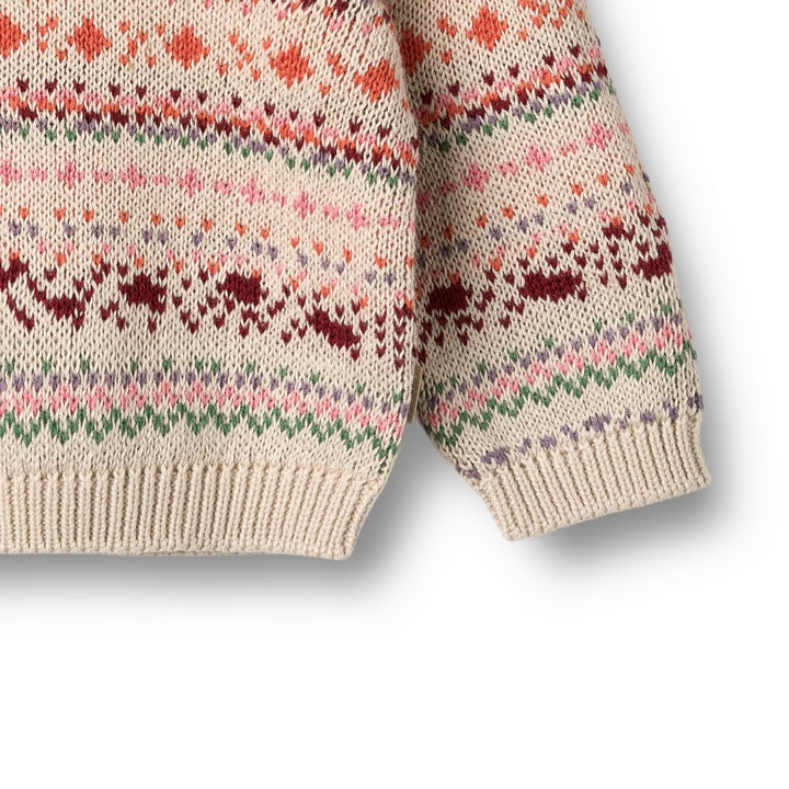 top l/s jacquard pullover sweater - multi