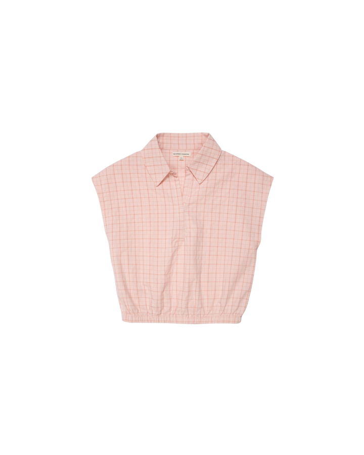 shirt s/s sleeveless plaid - pink